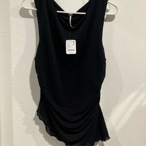 Free People Black Sleeveless Blouse